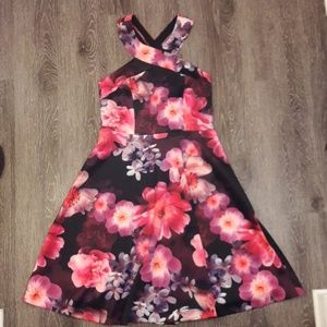 NEW CeCe Floral Print Fit and Flare Dress